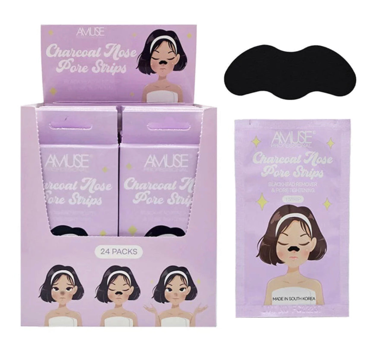 AMUSE - Charcoal Nose Pore Strips – Doll Lashes Cosmetics Store